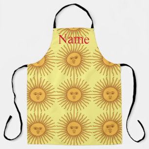 Sun face Art Illustration Thunder_Cove Apron