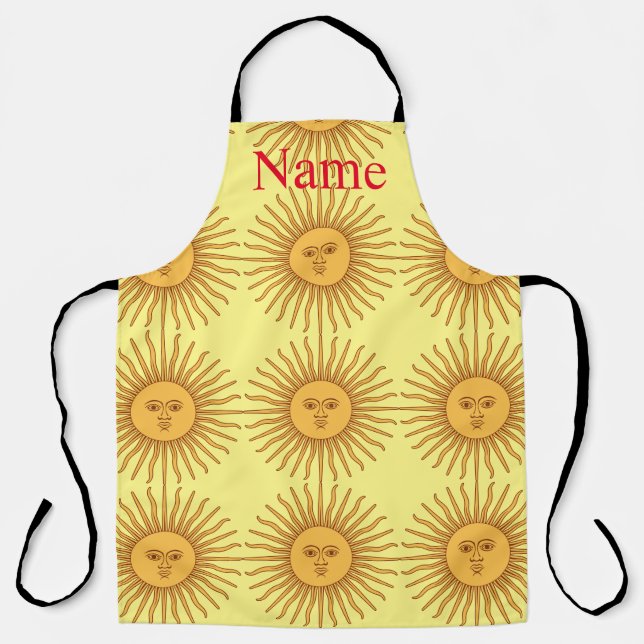 Sun face Art Illustration Thunder_Cove Apron (Front)