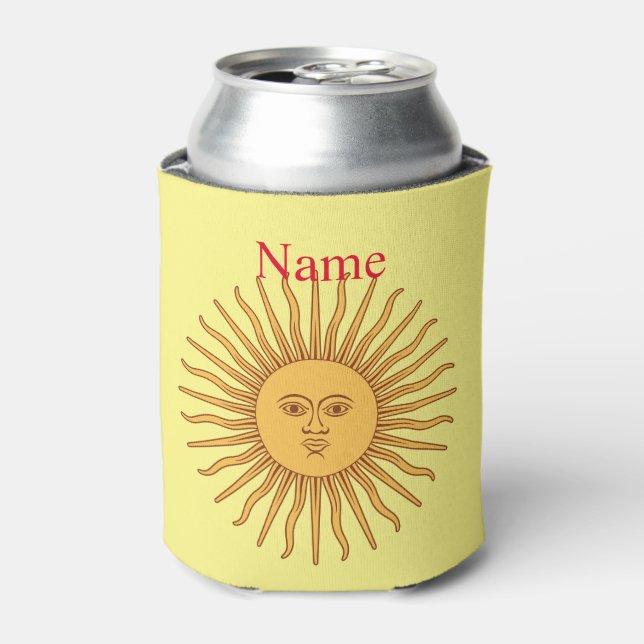 Sun face Art Illustration Thunder_Cove Can Cooler (Can Front)