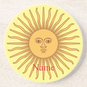Sun face Art Illustration Thunder_Cove Coaster