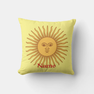 Sun face Art Illustration Thunder_Cove Cushion
