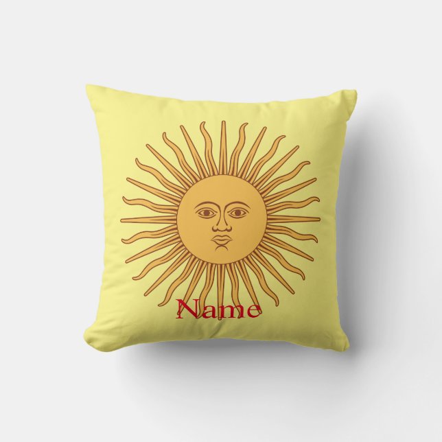Sun face Art Illustration Thunder_Cove Cushion (Front)