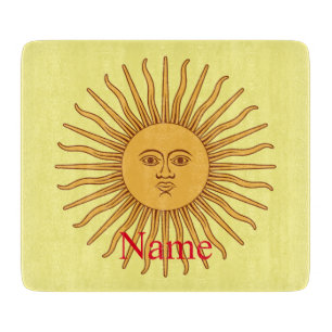 Sun face Art Illustration Thunder_Cove Cutting Board