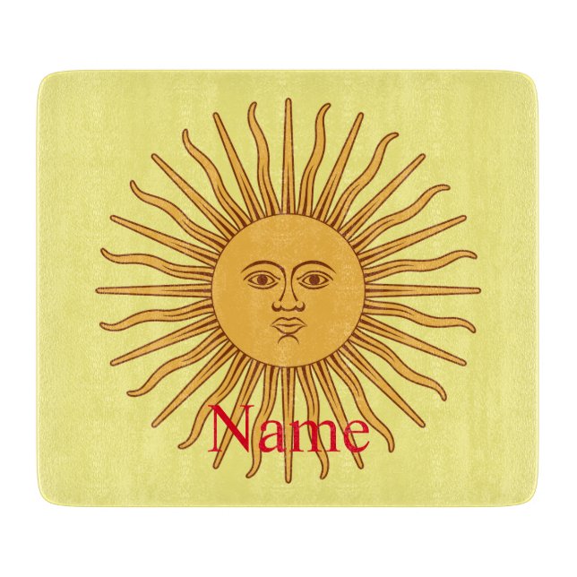 Sun face Art Illustration Thunder_Cove  Cutting Board (Front)
