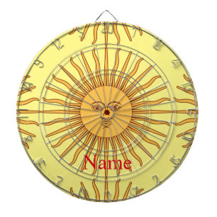 Sun face Art Illustration Thunder_Cove Dartboard