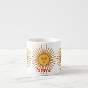 Sun face Art Illustration Thunder_Cove Espresso Cup
