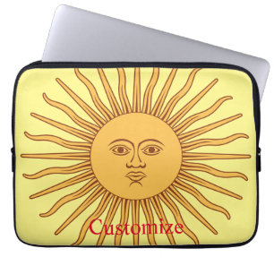 Sun face Art Illustration Thunder_Cove Laptop Sleeve