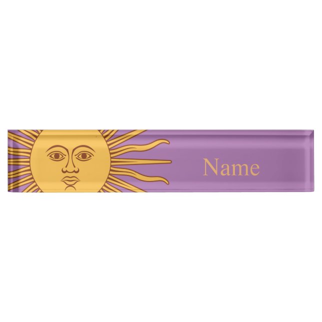 Sun face Art Illustration Thunder_Cove  Nameplate (Front)