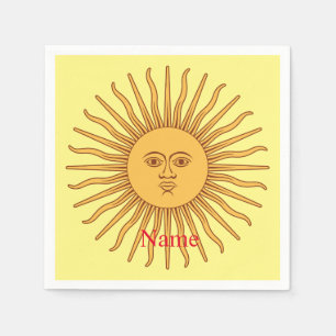 Sun face Art Illustration Thunder_Cove Napkin