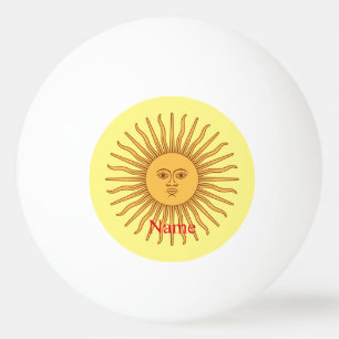 Sun face Art Illustration Thunder_Cove Ping Pong Ball