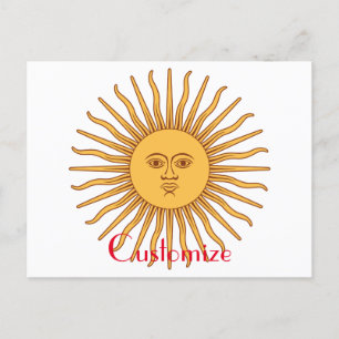 Sun face Art Illustration Thunder_Cove Postcard