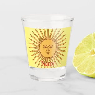 Sun face Art Illustration Thunder_Cove Shot Glass