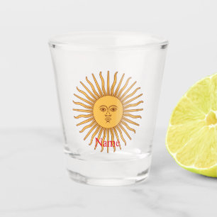 Sun face Art Illustration Thunder_Cove   Shot Glass