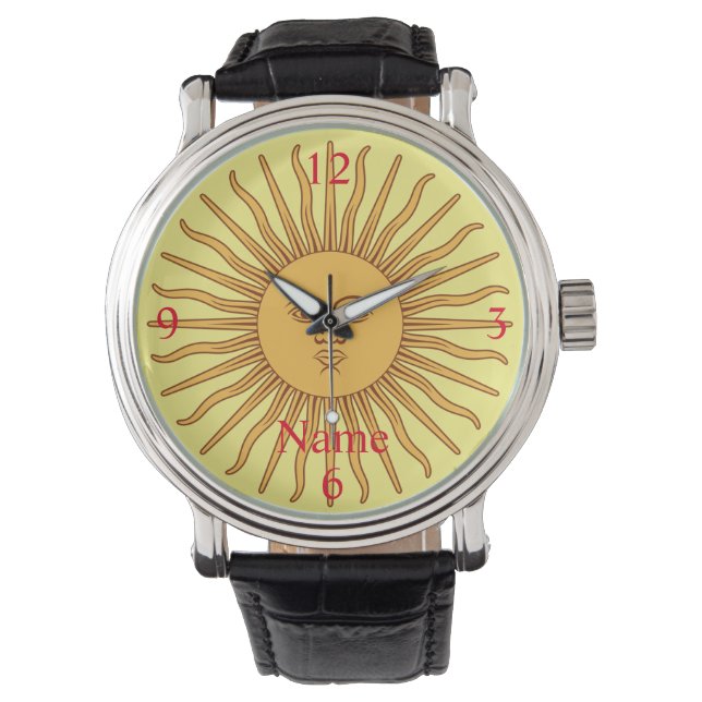 Sun face Art Illustration Thunder_Cove Watch (Front)
