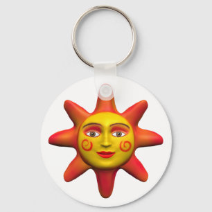 Sun face key ring