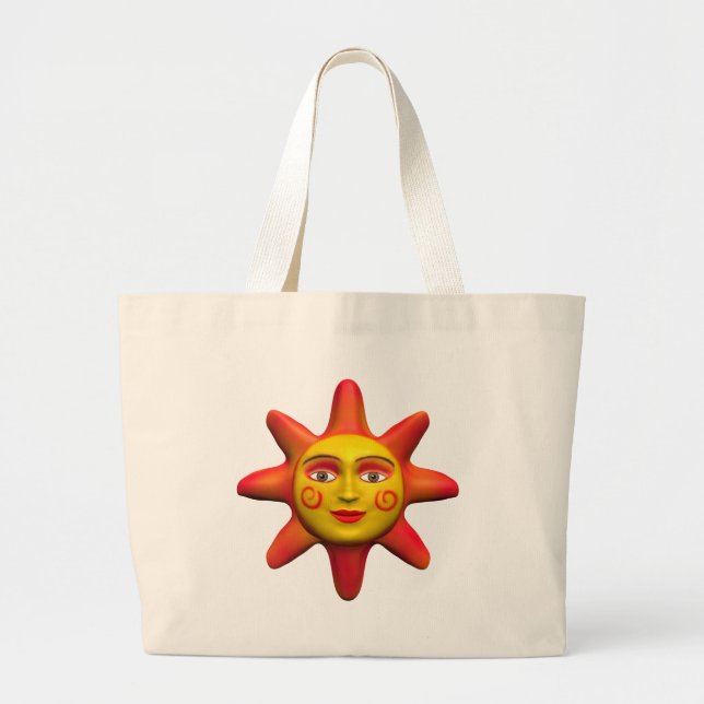 Sun face large tote bag (Front)