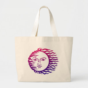 Sun Face Large Tote Bag