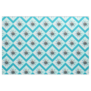 sun-face light blue diamond pattern fabric