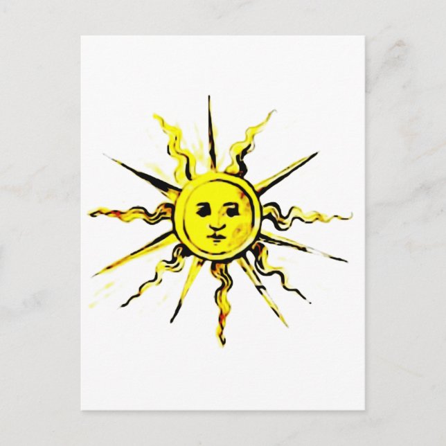 sun face - lost book of nostradamus postcard (Front)