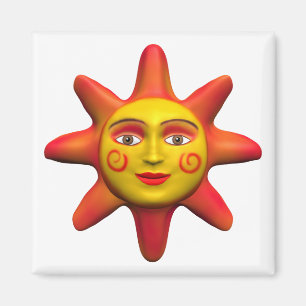 Sun face magnet