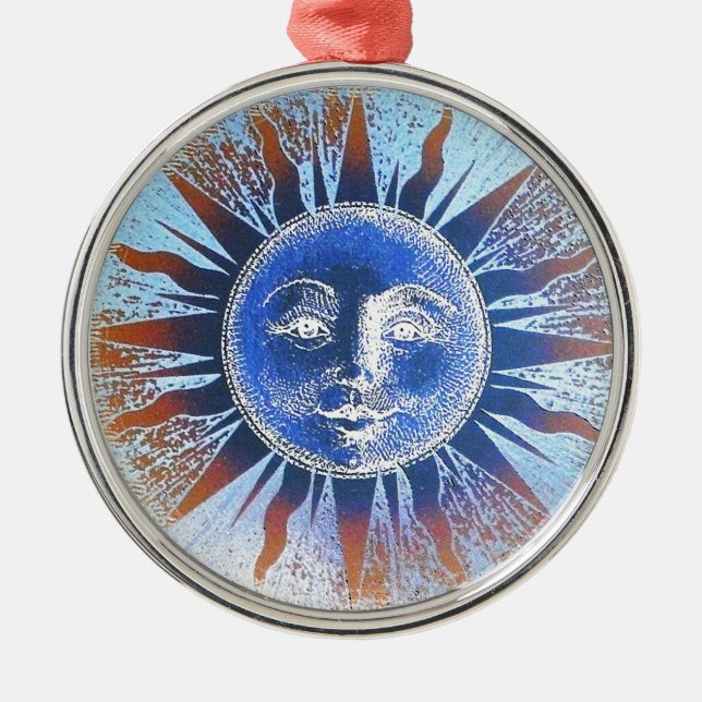 Sun Face Metal Ornament (Front)
