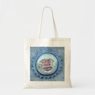 sun face mirror tag tote bag