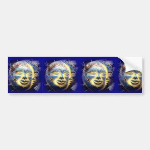 sun face/ moon face bumper sticker