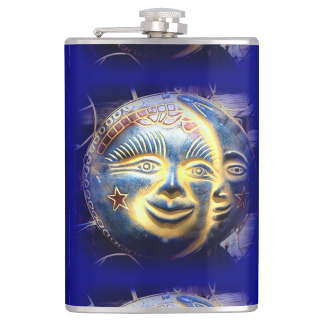 sun face/ moon face flask (Front)