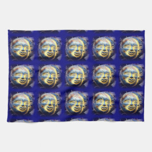 sun face/ moon face kitchen towel