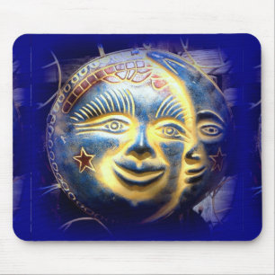 sun face/moon face mousepad