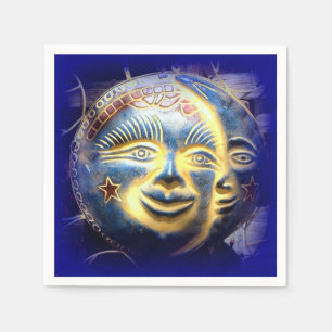 sun face moon face paper napkins