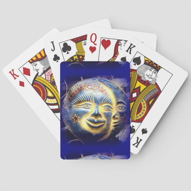sun face/ moon face playing cards (Back)