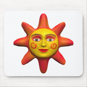 Sun face mouse pad