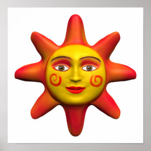 Sun face poster
