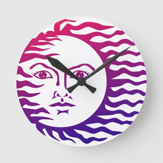 Sun Face Round Clock (Front)