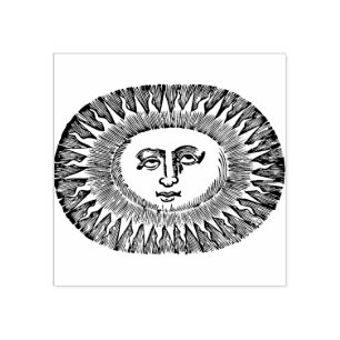 Sun Face Rubber Stamp