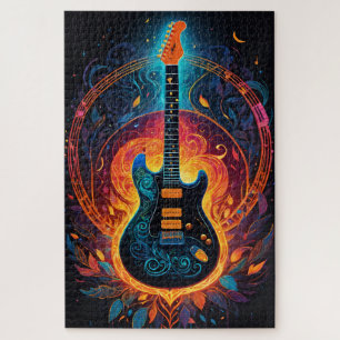 Sun Fire Electric Guitar Jigsaw Puzzle