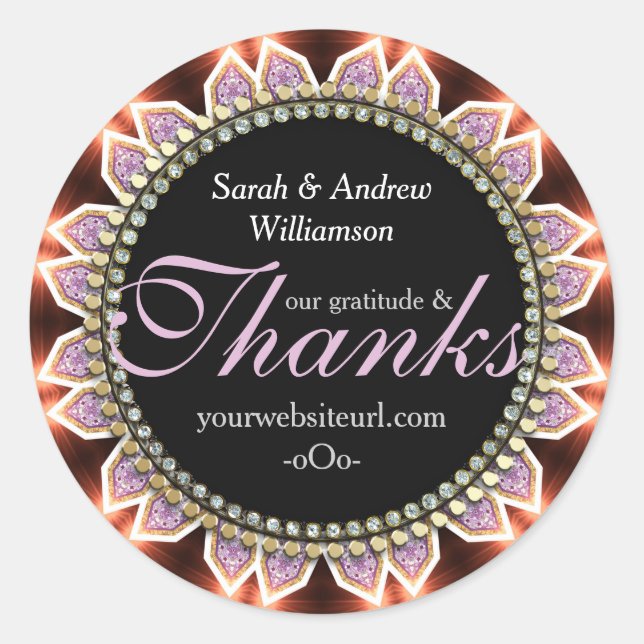 Sun Fire Glow Energy Thanks Stickers (Front)