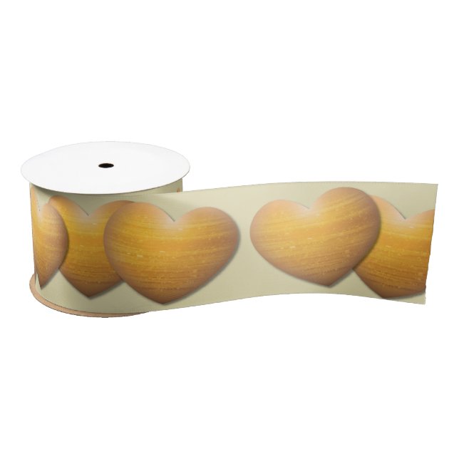 Sun fire sandstone hearts ribbon satin ribbon (Spool)