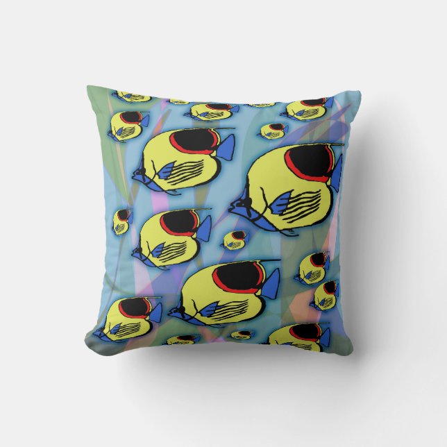 Sun Fish & Seaweed Cushion (Front)