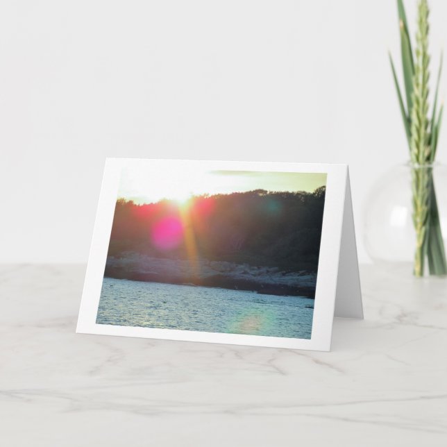 Sun Flare on Water Blank Greeting Card (Front)