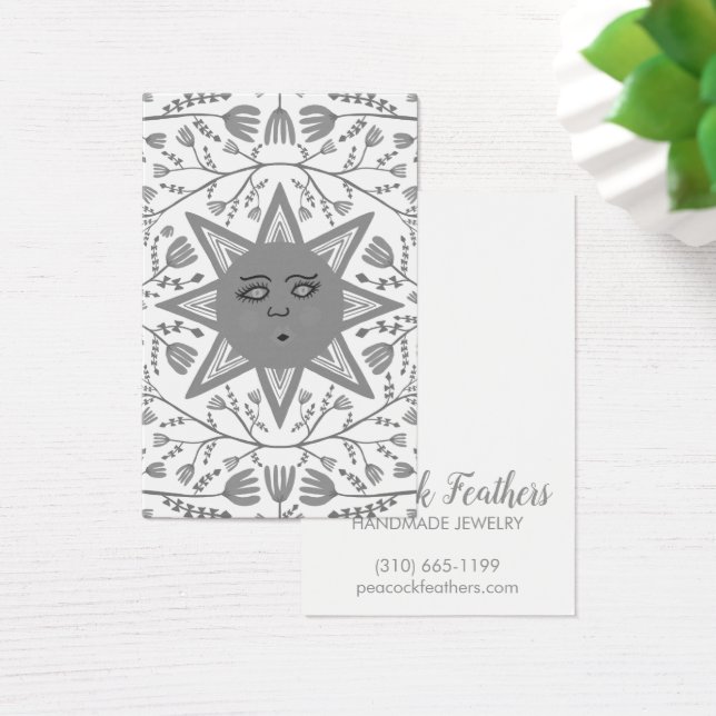 Sun & Floral Earring Necklace Jewellery Display Ca (Desk)