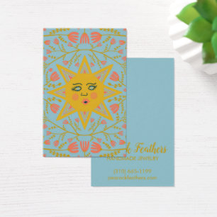 Sun & Floral Earring Necklace Jewelry Display Card
