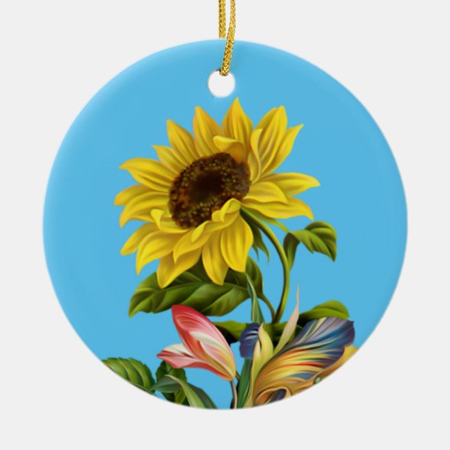 SUN FLOWER CERAMIC ORNAMENT (Front)