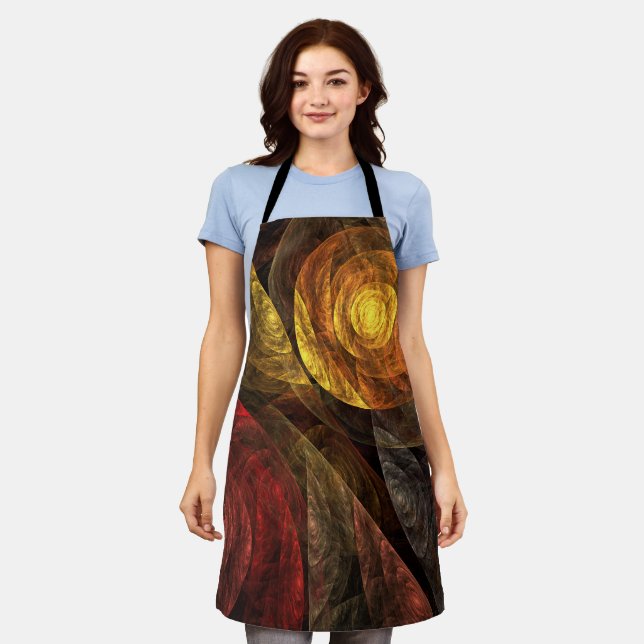 Sun Flower Floral Modern Abstract Art Pattern Apron (Worn)