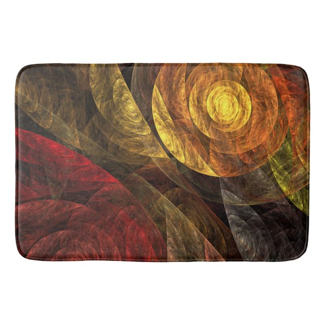 Sun Flower Floral Modern Abstract Art Pattern Bath Mat (Front)