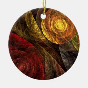 Sun Flower Floral Modern Abstract Art Pattern Ceramic Ornament