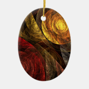 Sun Flower Floral Modern Abstract Art Pattern Ceramic Tree Decoration