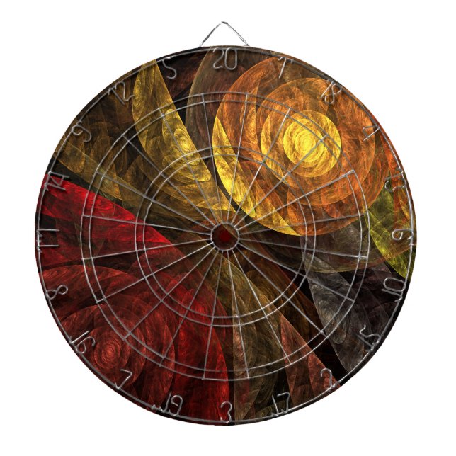 Sun Flower Floral Modern Abstract Art Pattern Dartboard (Front)