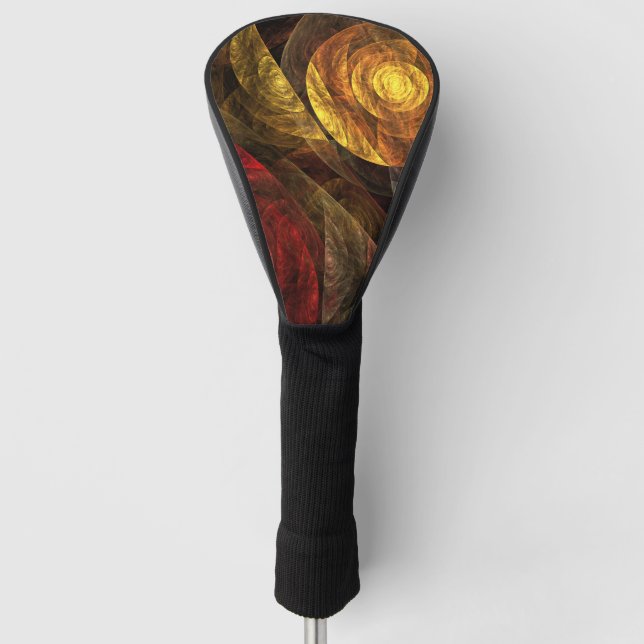 Sun Flower Floral Modern Abstract Art Pattern Golf Head Cover (Front)